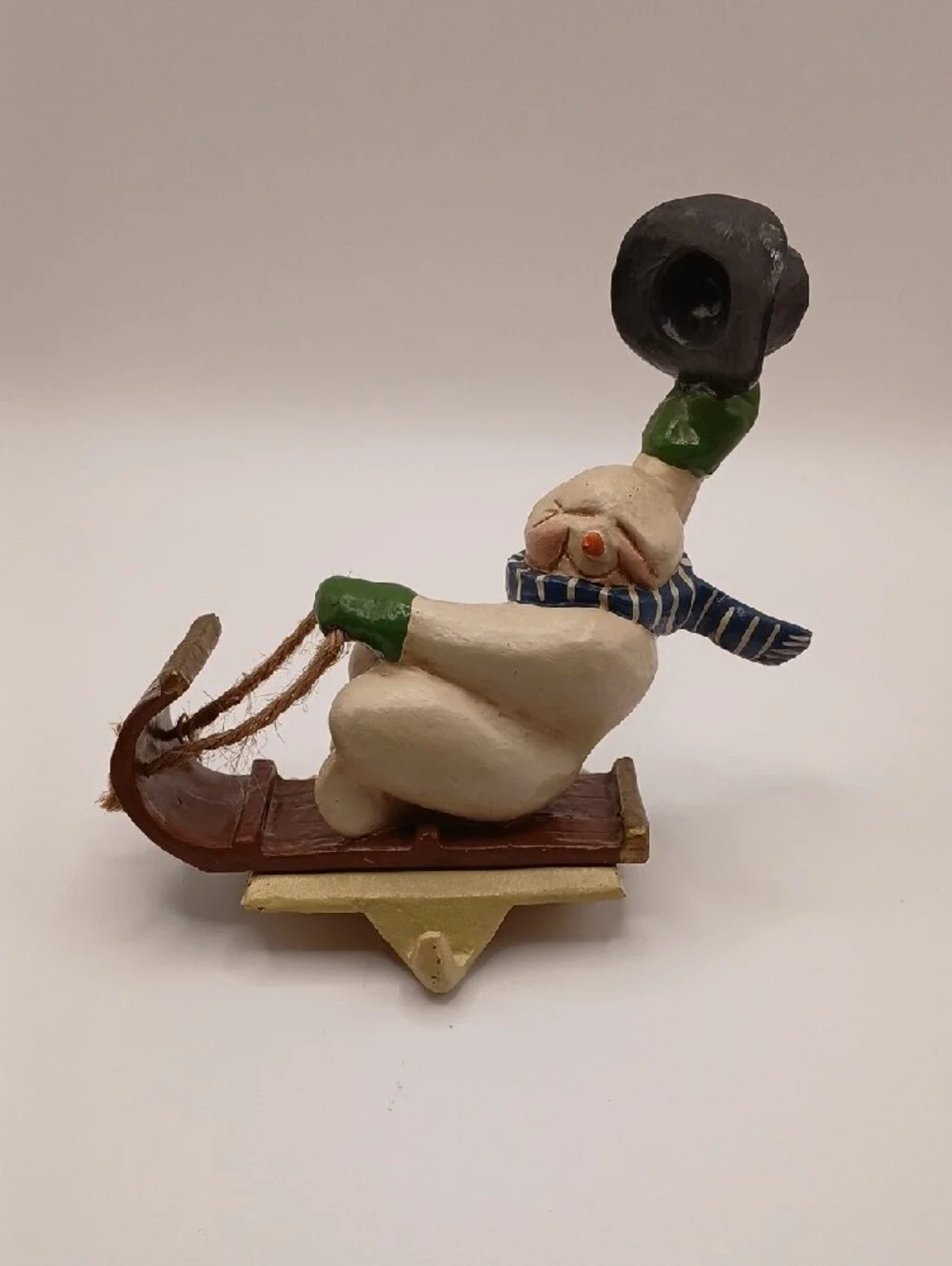 Vintage 2001 Snowman Cowboy Christmas Stocking Hanger